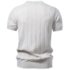 Men's Cotton Stripe T-Shirt - Casual O-Neck Summer Top in Solid Colors