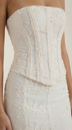 Lace Strapless Mermaid Maxi Dress - Elegant Bridal Gown for Weddings