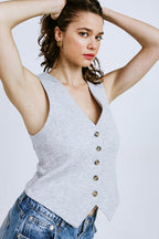 Elegant Women's Sleeveless Blazer Vest Top - Tailored Fit for Formal or Casual Wear