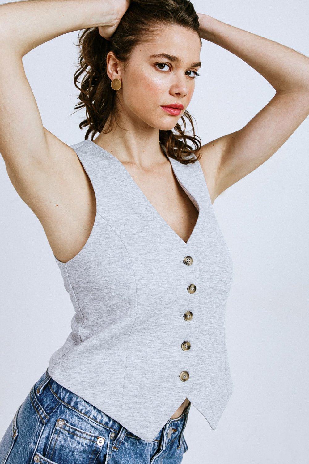 Elegant Women's Sleeveless Blazer Vest Top - Tailored Fit for Formal or Casual Wear