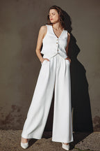 Elegant Women's Sleeveless Blazer Vest Top - Tailored Fit for Formal or Casual Wear