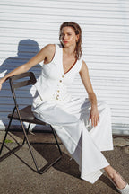 Elegant Women's Sleeveless Blazer Vest Top - Tailored Fit for Formal or Casual Wear