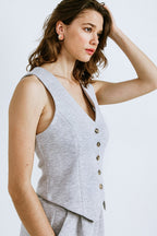 Elegant Women's Sleeveless Blazer Vest Top - Tailored Fit for Formal or Casual Wear