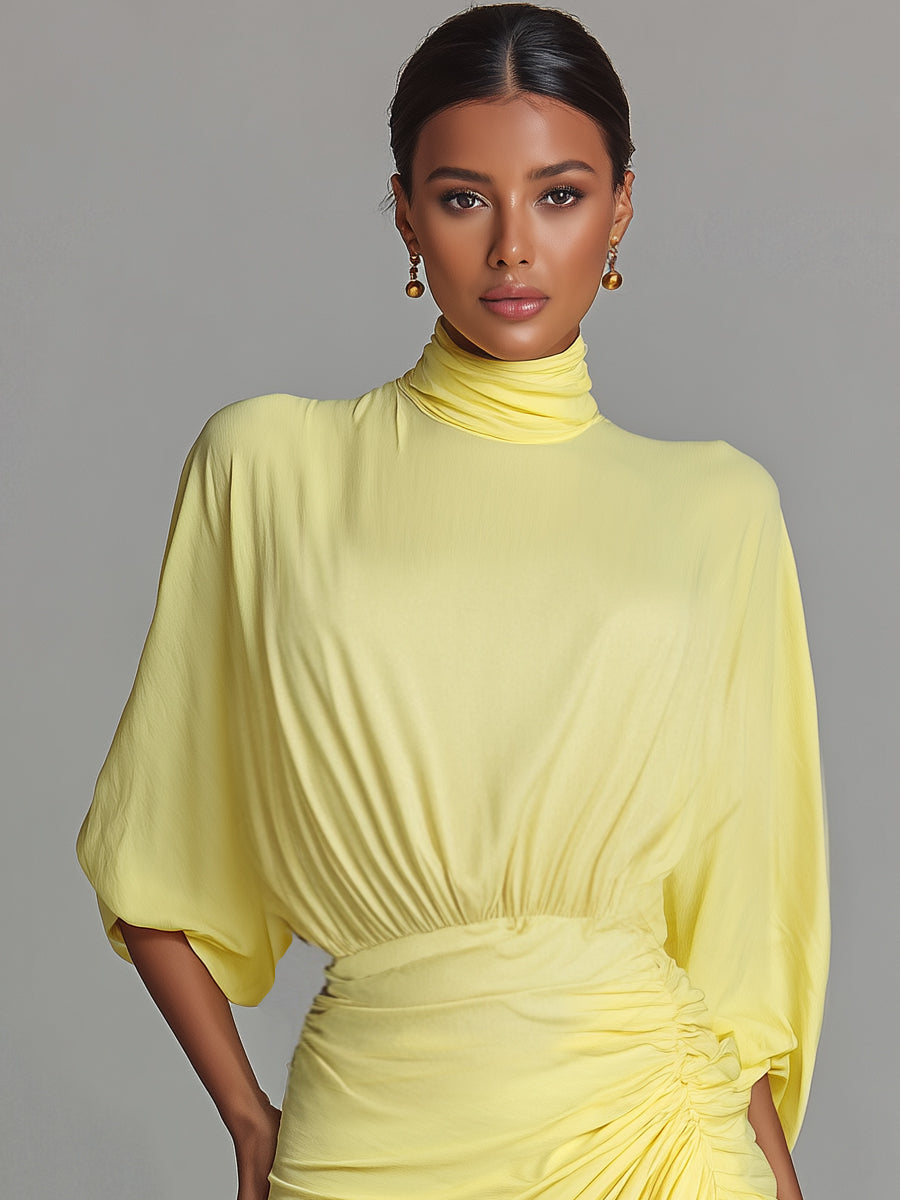 Bright Yellow Maxi Dress for Women | Comfortable Blended Fabric | Casual Wear