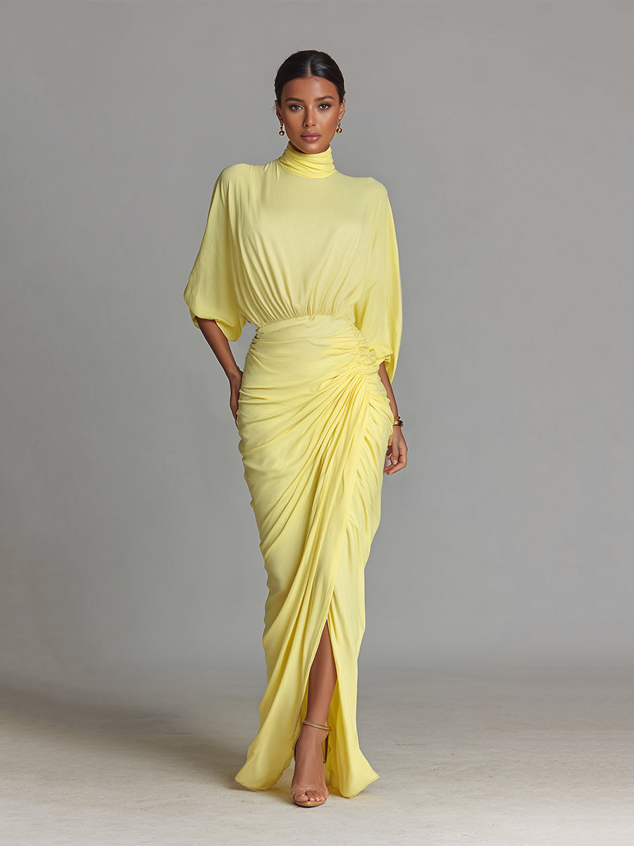 Bright Yellow Maxi Dress for Women | Comfortable Blended Fabric | Casual Wear