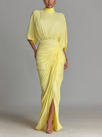 Bright Yellow Maxi Dress for Women | Comfortable Blended Fabric | Casual Wear