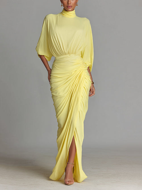 Bright Yellow Maxi Dress for Women | Comfortable Blended Fabric | Casual Wear