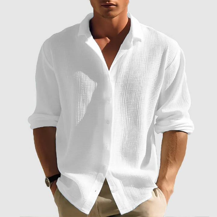 Men's Lightweight Short Sleeve Button Down Shirt - Casual Lapel Collar for Everyday Wear