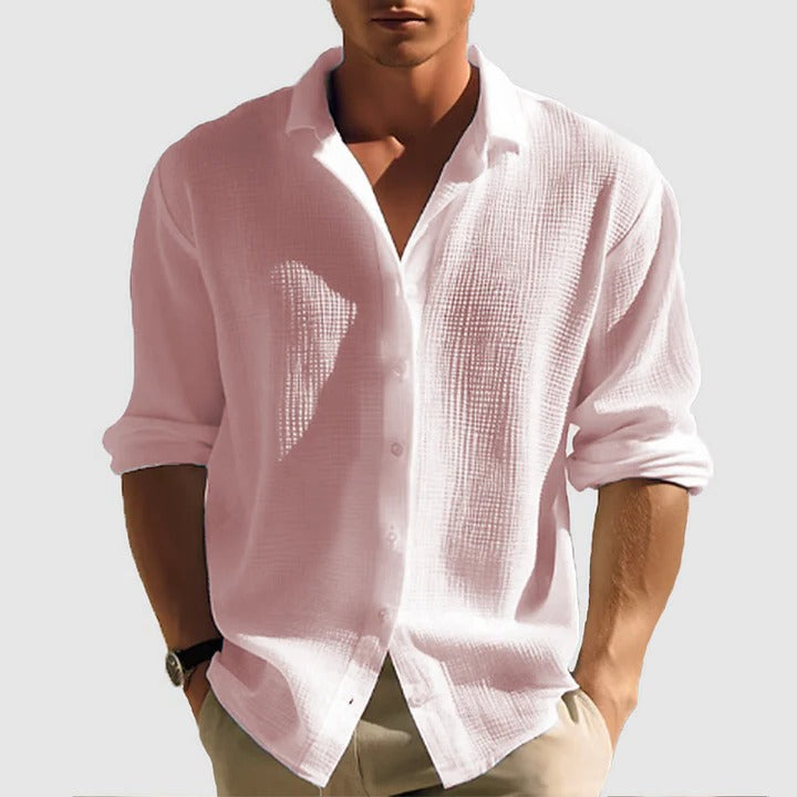 Men's Lightweight Short Sleeve Button Down Shirt - Casual Lapel Collar for Everyday Wear