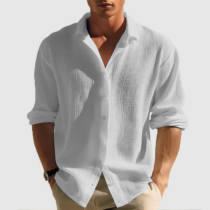 Men's Lightweight Short Sleeve Button Down Shirt - Casual Lapel Collar for Everyday Wear
