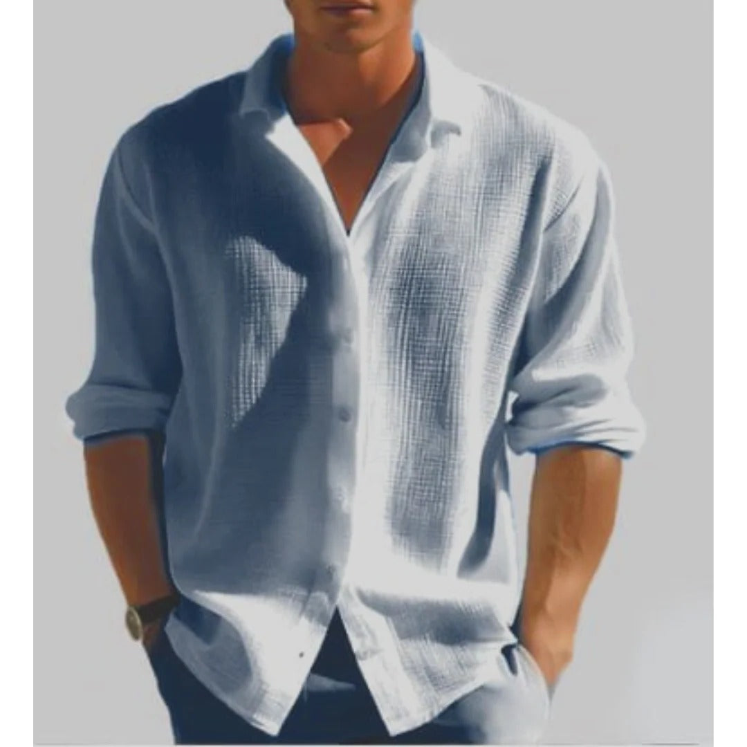 Men's Lightweight Short Sleeve Button Down Shirt - Casual Lapel Collar for Everyday Wear