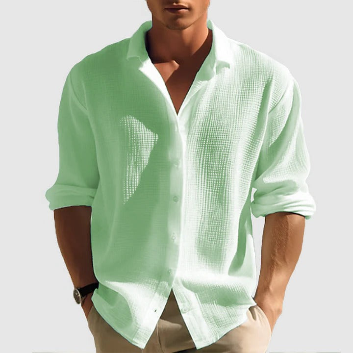 Men's Lightweight Short Sleeve Button Down Shirt - Casual Lapel Collar for Everyday Wear