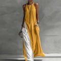 Boho Maxi Dress for Women - Sleeveless A-Line with Pockets - Summer Party Wear