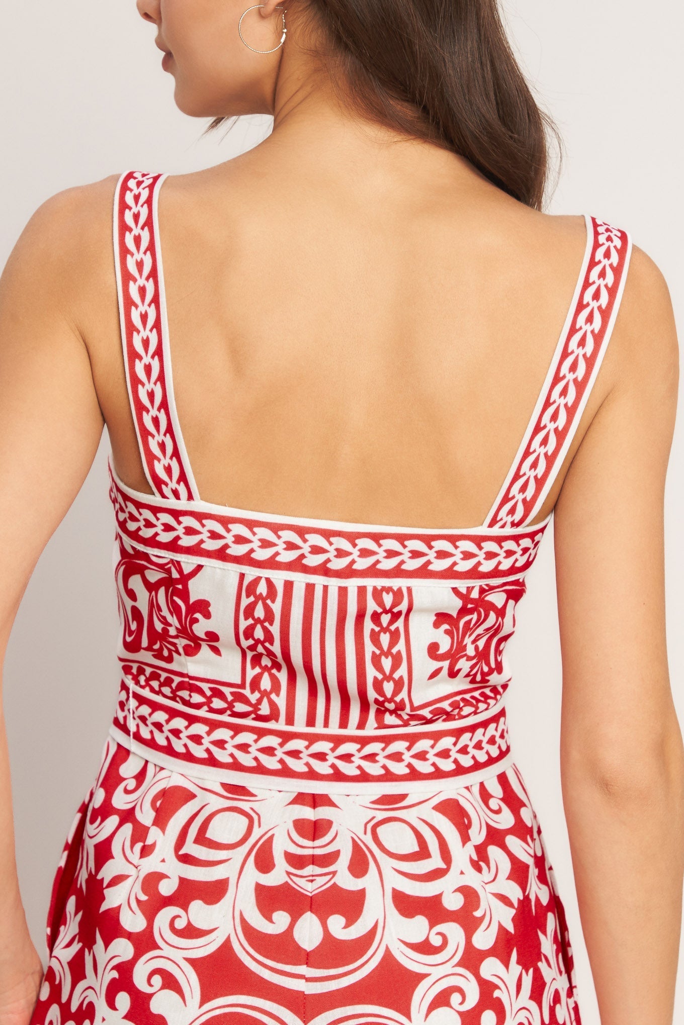 Printed Woven Romper with Button Down Front for Casual Summer Wear