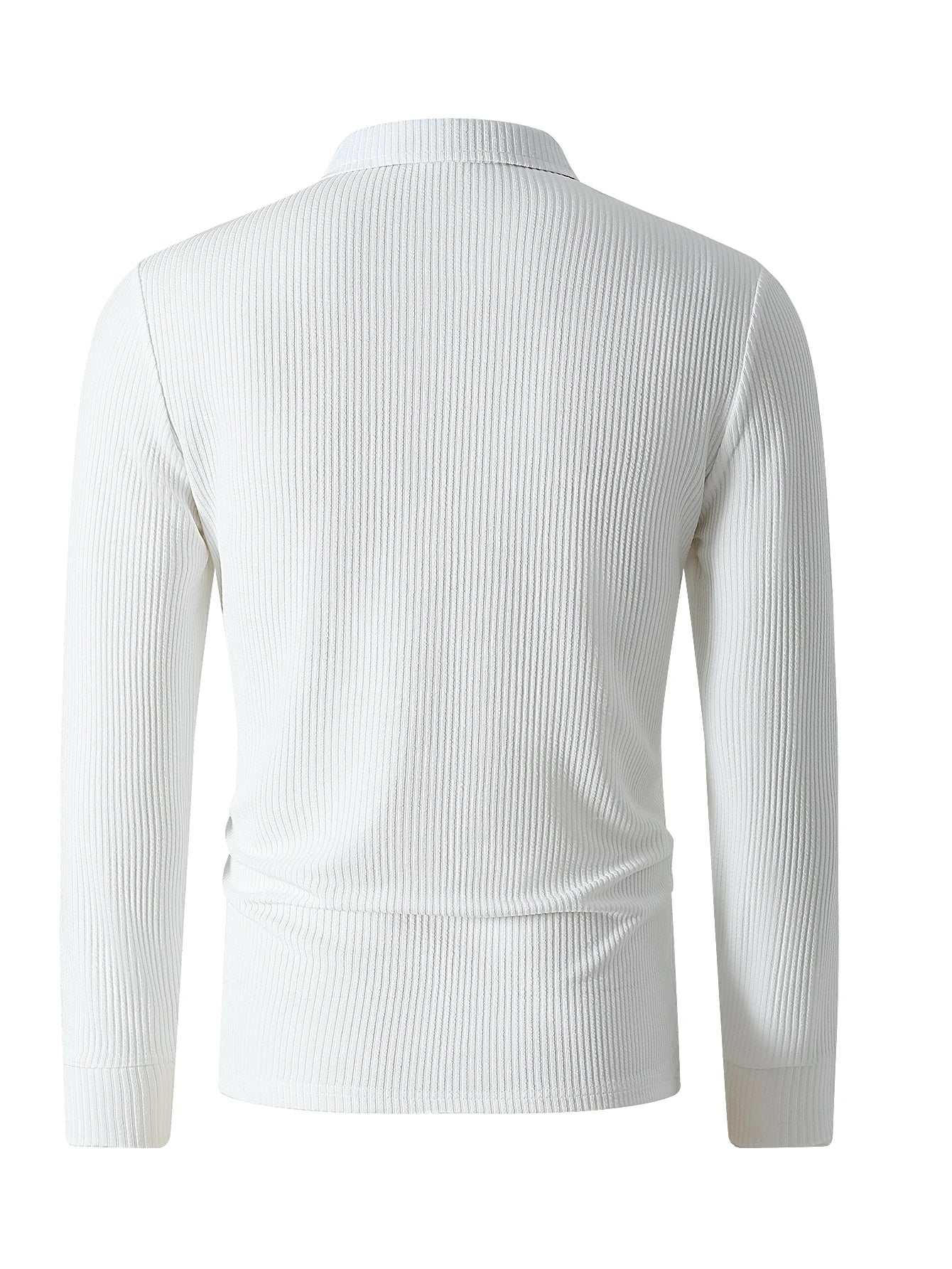 Cotton Striped Long Sleeve Polo Shirt for Men - Casual Wear