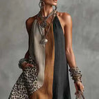 Women's Maxi Dress with Split Hem & Halter Neck | Summer Party Dress