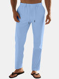 Linen Blend Drawstring Pants for Men | Relaxed Fit Casual Trousers
