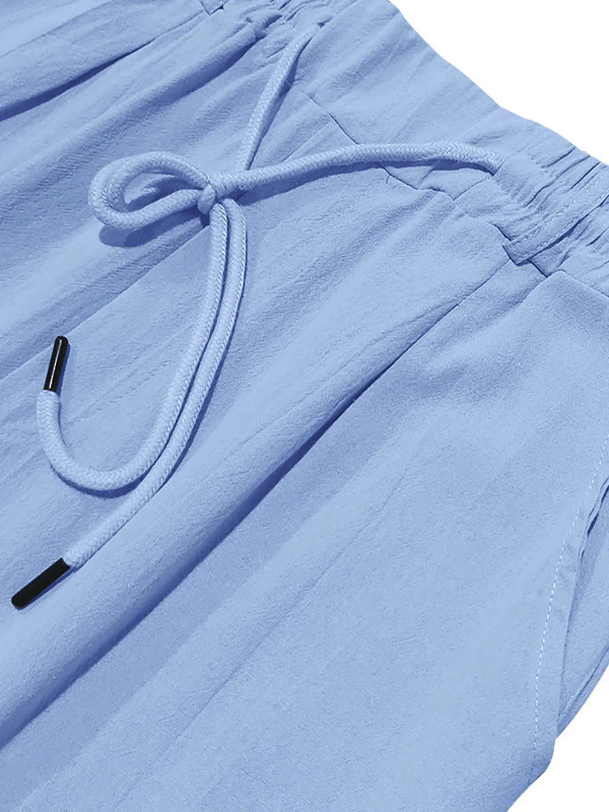 Linen Blend Drawstring Pants for Men | Relaxed Fit Casual Trousers