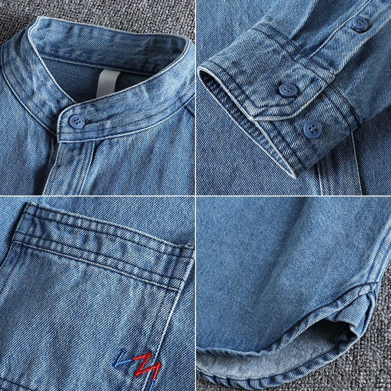 Washed Cotton Denim Overshirt for Spring – Classic Casual Shirt