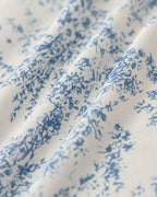 Floral Midi Dress for Women - White and Blue, Wide Strap, Casual Summer Wear