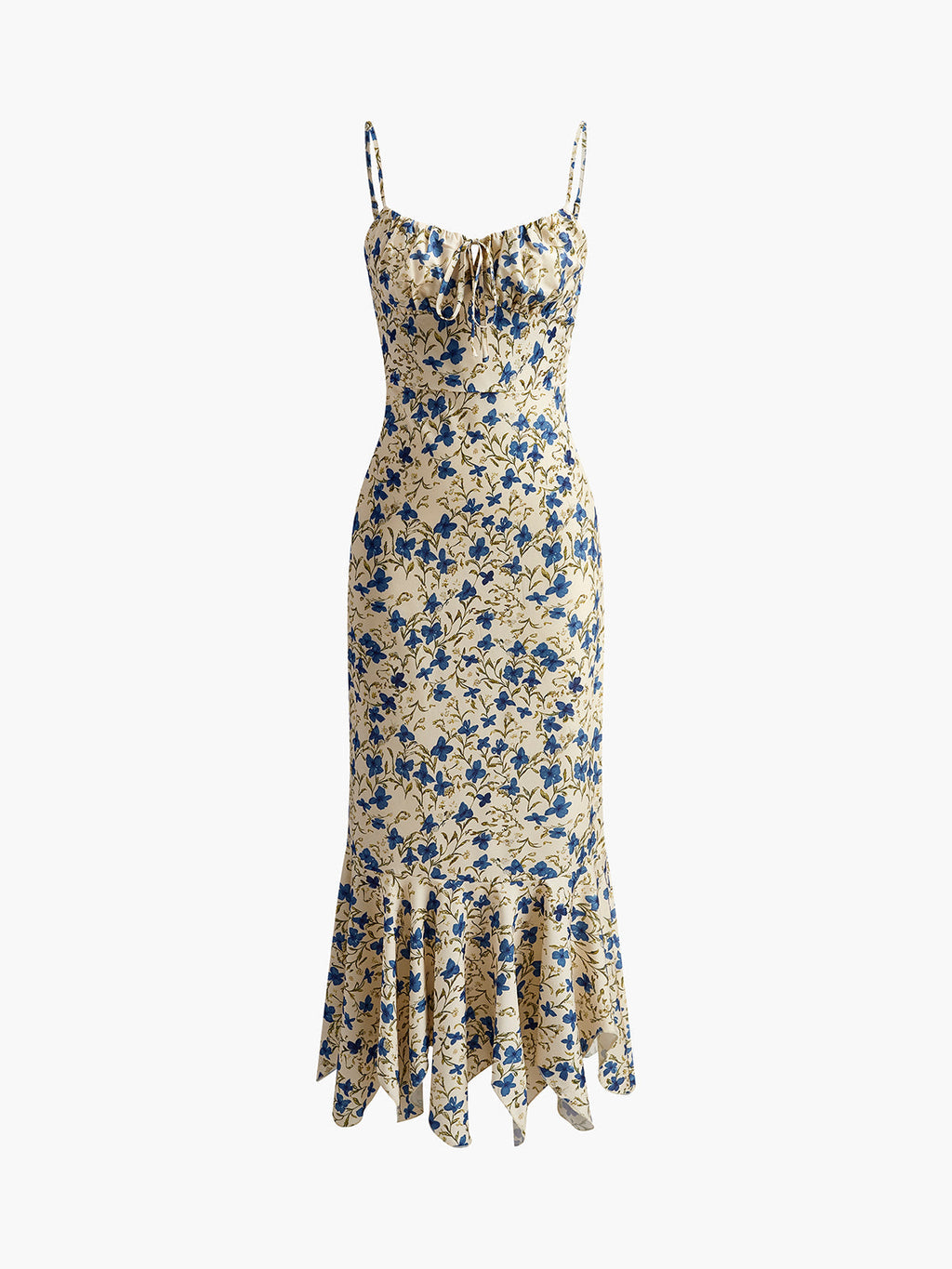 Romantic Floral Maxi Dress - Sleeveless, Collarless - Vacation & Leisure Wear