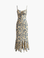 Romantic Floral Maxi Dress - Sleeveless, Collarless - Vacation & Leisure Wear