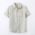 Men's Lightweight Button-Up Shirt - Relaxed Fit Spread Collar for Beach & Dinner