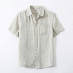 Men's Lightweight Button-Up Shirt - Relaxed Fit Spread Collar for Beach & Dinner