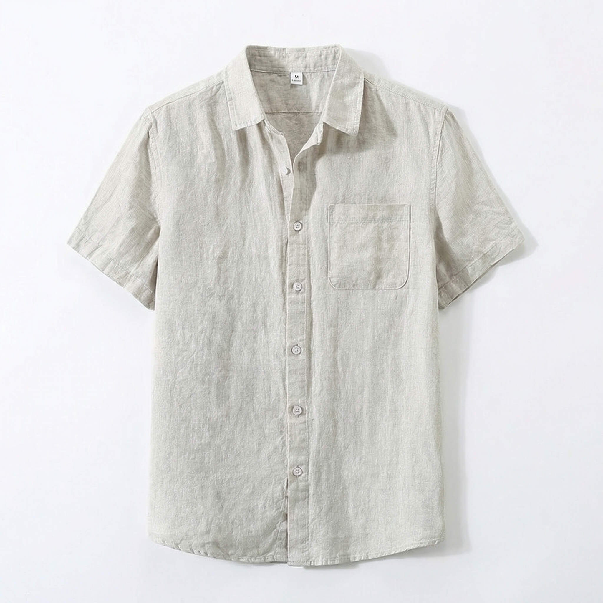 Men's Lightweight Button-Up Shirt - Relaxed Fit Spread Collar for Beach & Dinner