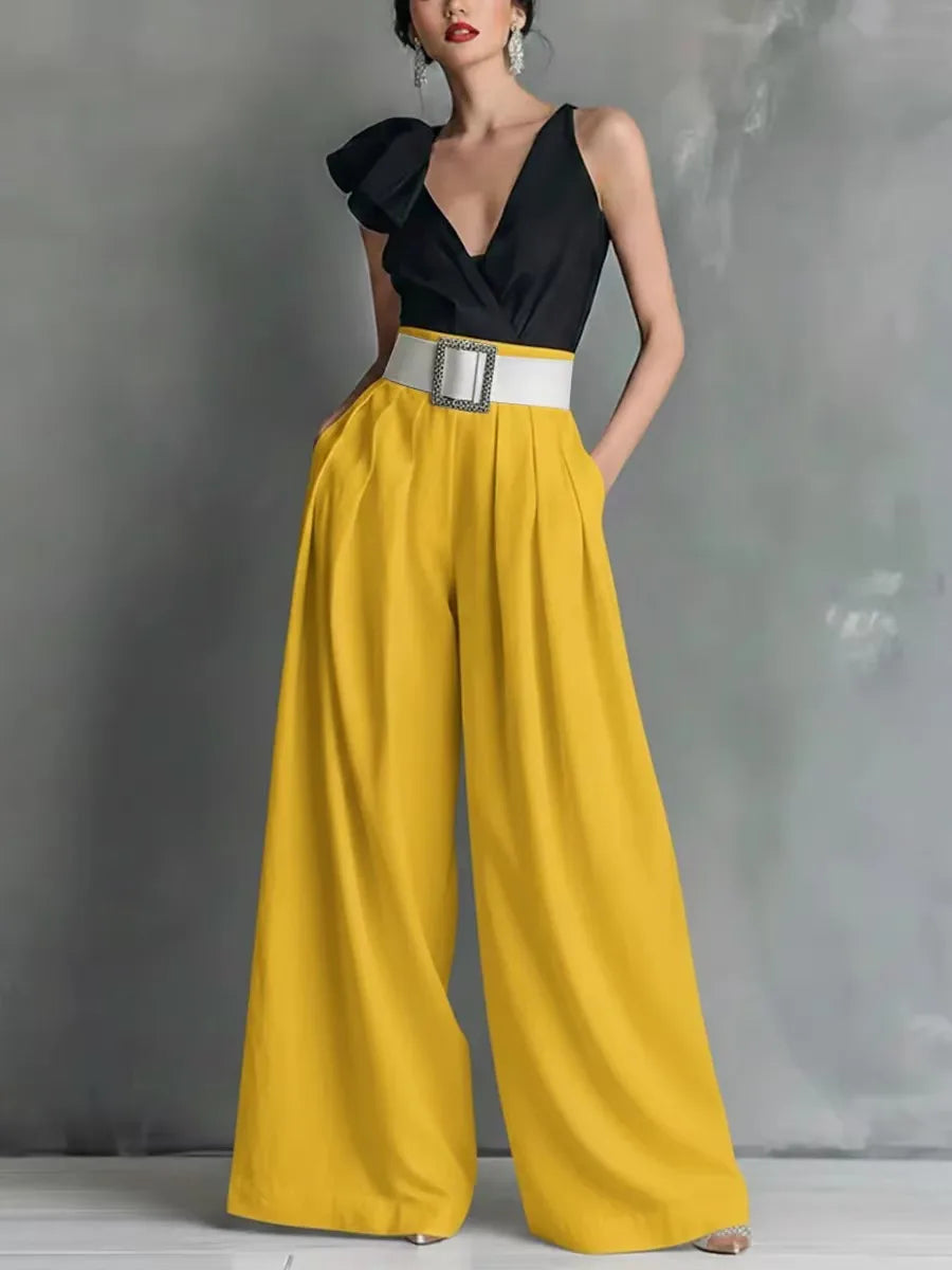 High Waisted Wide Leg Pants for Women - Loose Fit Casual Summer Trousers
