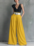 High Waisted Wide Leg Pants for Women - Loose Fit Casual Summer Trousers