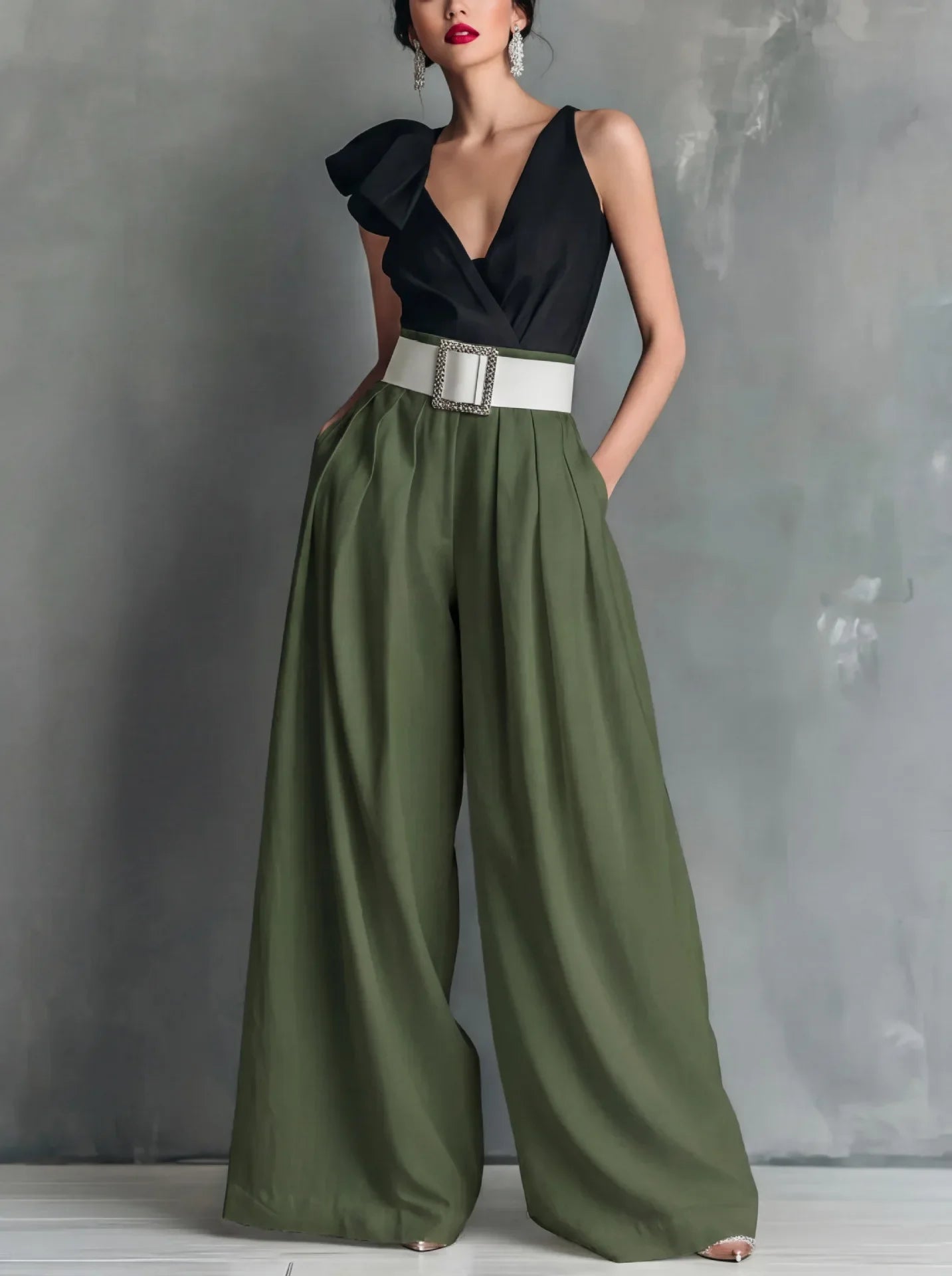 High Waisted Wide Leg Pants for Women - Loose Fit Casual Summer Trousers