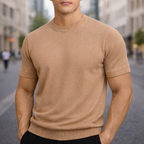 Lightweight Cashmere T-Shirt for Men | Soft Casual Wear Top