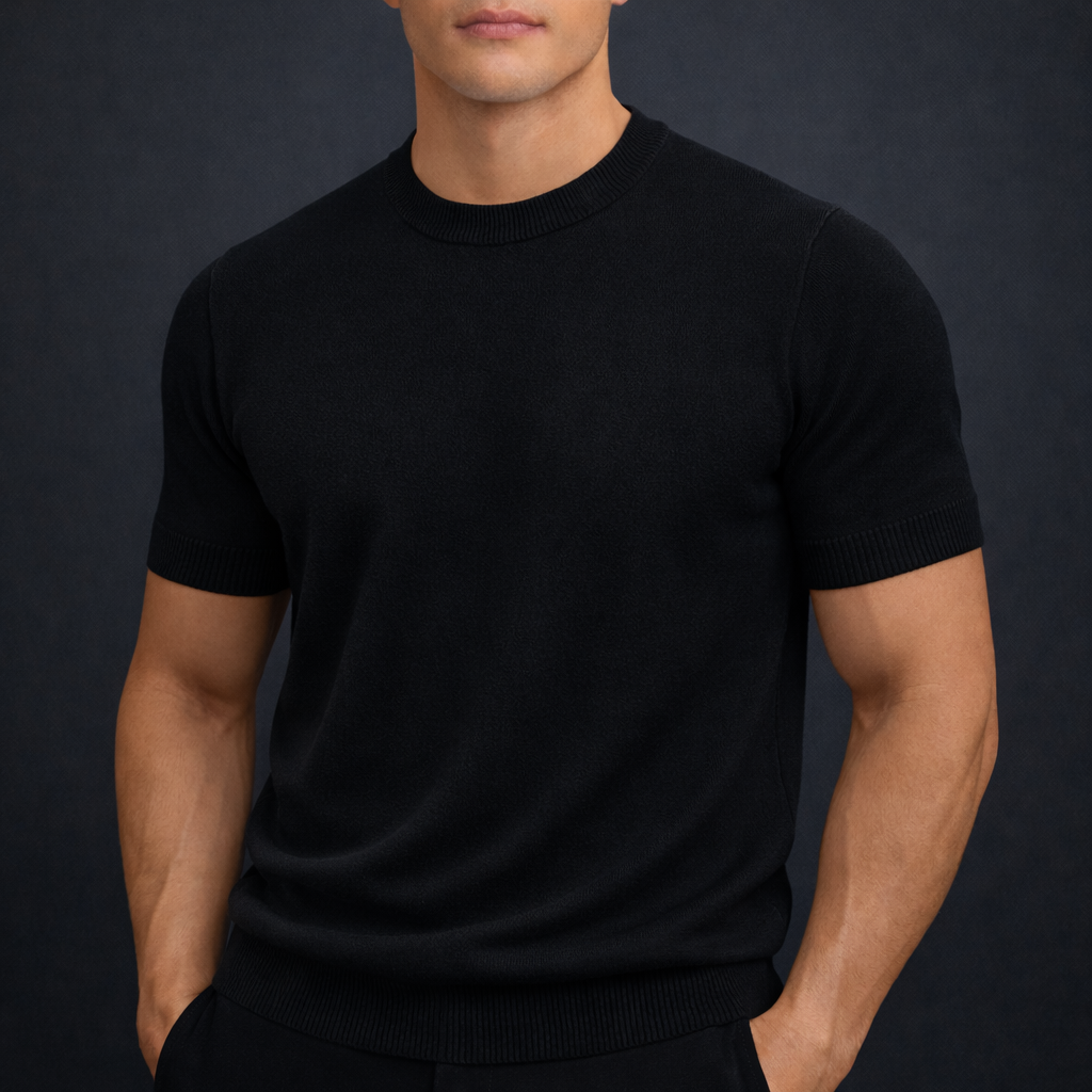 Lightweight Cashmere T-Shirt for Men | Soft Casual Wear Top