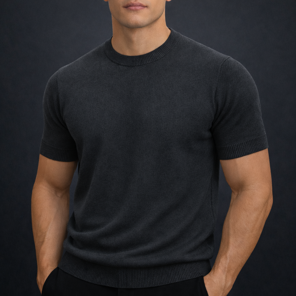 Lightweight Cashmere T-Shirt for Men | Soft Casual Wear Top