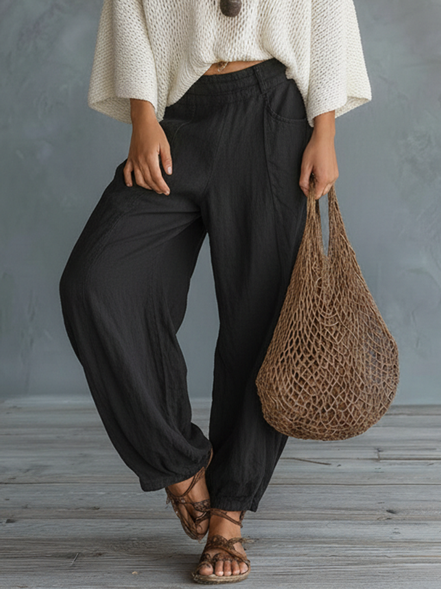 Lightweight Women's Cape-Sleeved Sweater and Harem Pants Set for Casual Wear