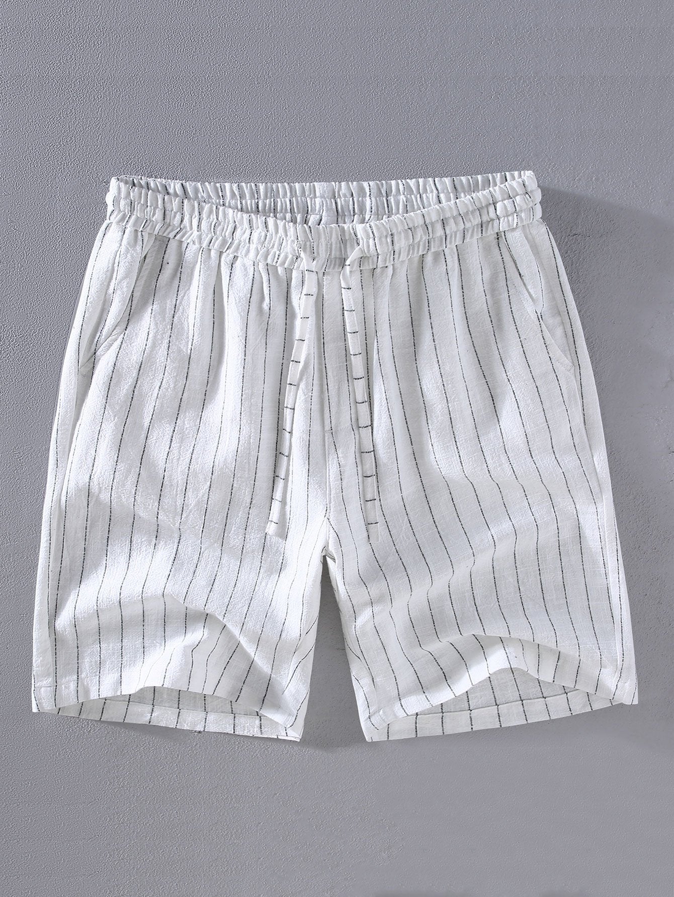 Linen Blend Men's Casual Shorts - Lightweight Breathable Summer Relaxed Fit