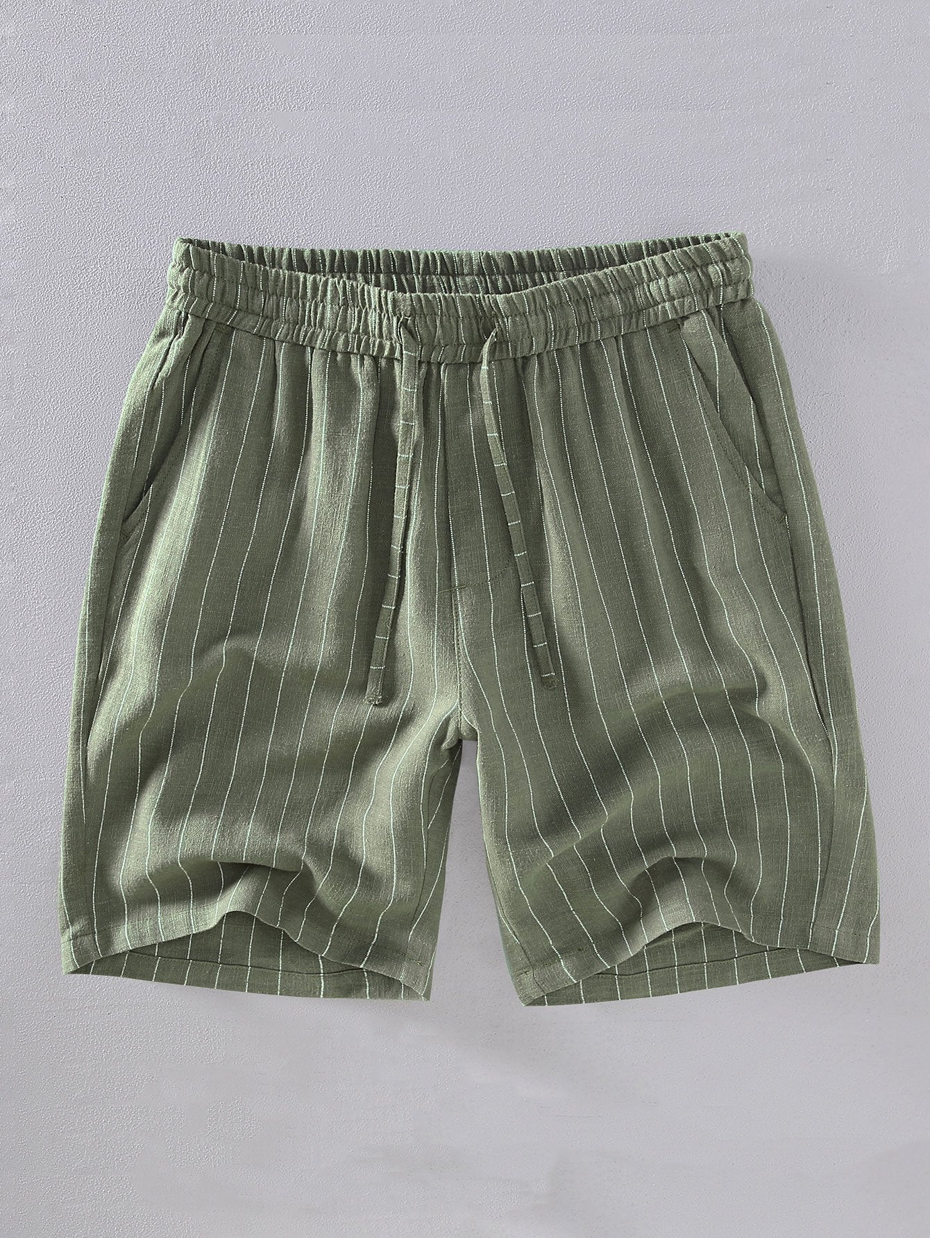 Linen Blend Men's Casual Shorts - Lightweight Breathable Summer Relaxed Fit