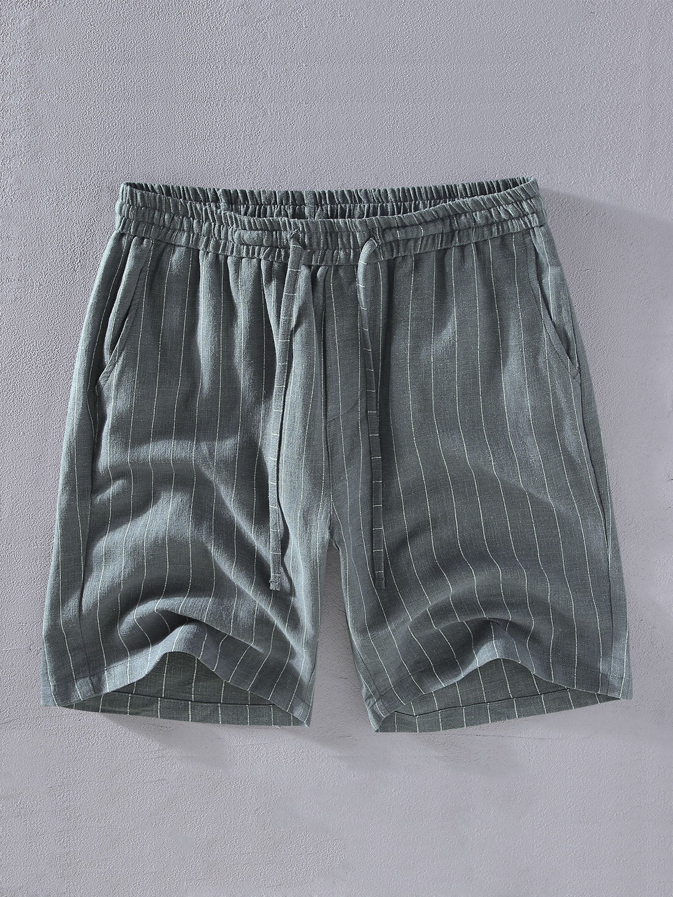 Linen Blend Men's Casual Shorts - Lightweight Breathable Summer Relaxed Fit
