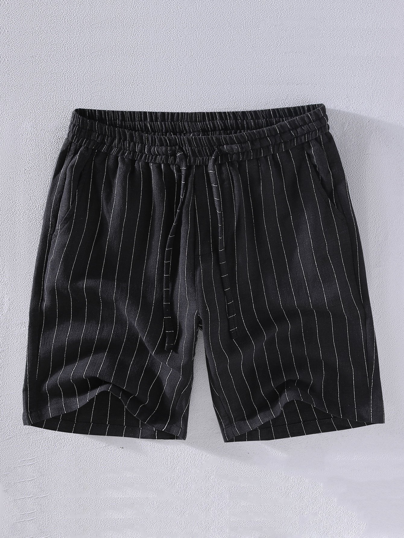Linen Blend Men's Casual Shorts - Lightweight Breathable Summer Relaxed Fit