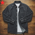 Men's Denim Shirt - Long Sleeve Cotton Button-Up - Casual Wear