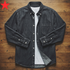 Men's Denim Shirt - Long Sleeve Cotton Button-Up - Casual Wear