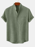 Men's Cotton-Blend Casual Shirt - Comfortable Everyday Wear for All Seasons