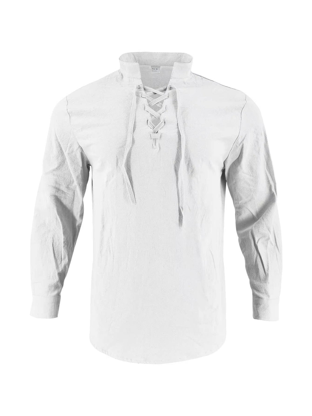 Men's Cotton Linen Long Sleeve Henley Shirt - Casual Relaxed Fit Vintage Top