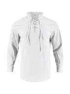 Men's Cotton Linen Long Sleeve Henley Shirt - Casual Relaxed Fit Vintage Top