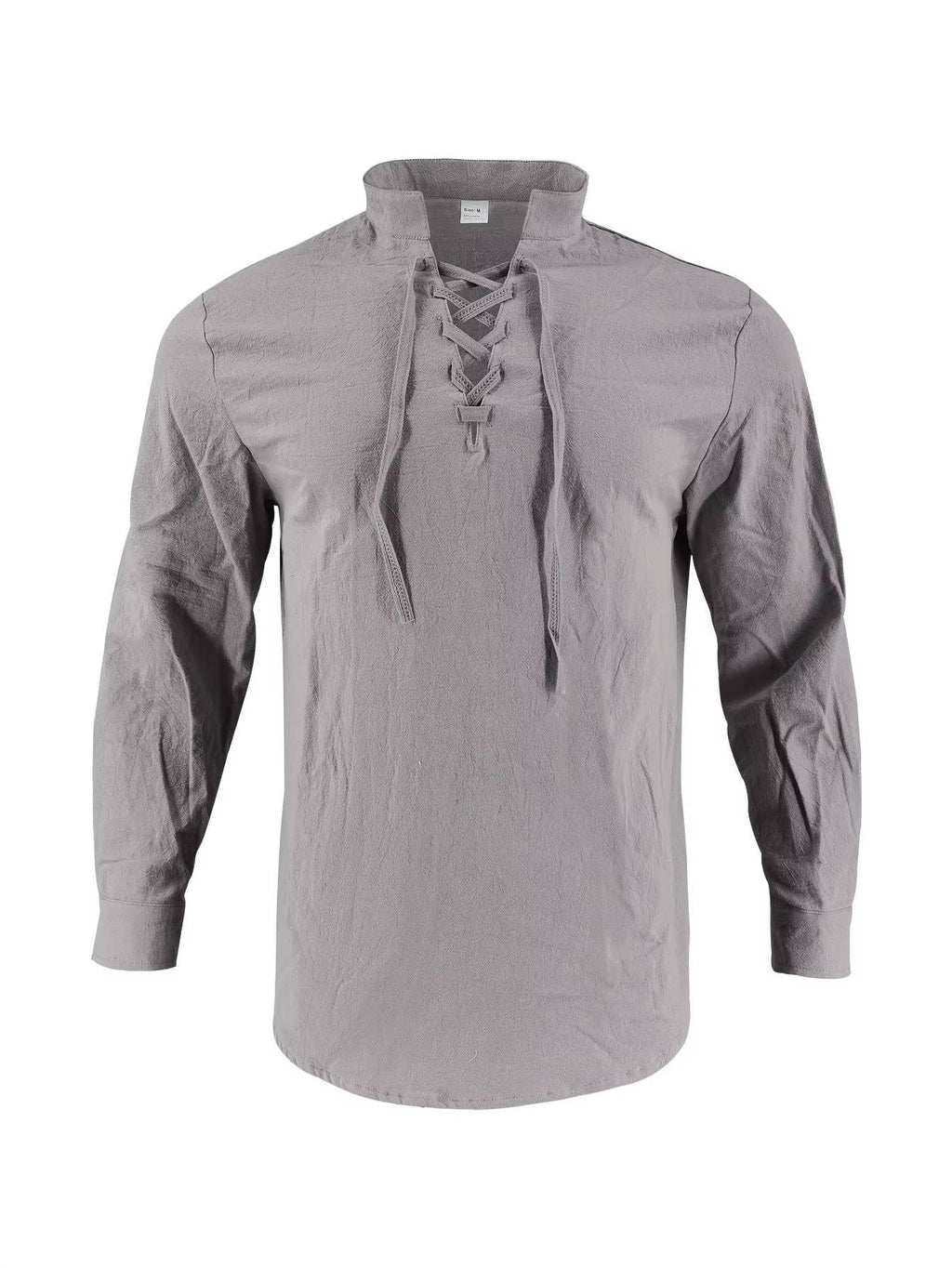 Men's Cotton Linen Long Sleeve Henley Shirt - Casual Relaxed Fit Vintage Top