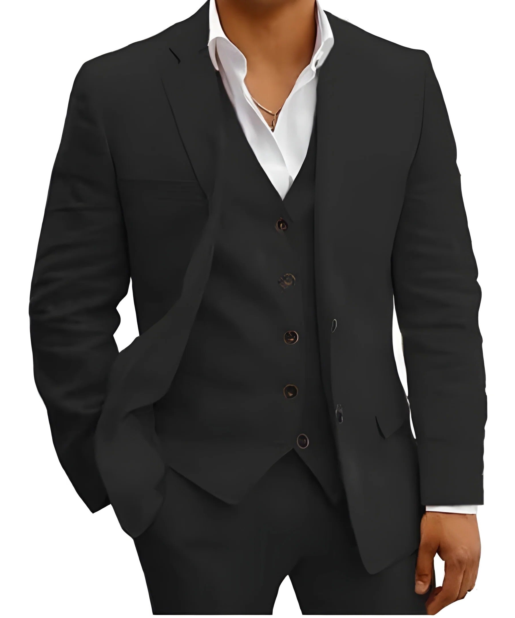Men's Lightweight Summer Suit Set - Tailored Blazer, Waistcoat & Trousers for Weddings