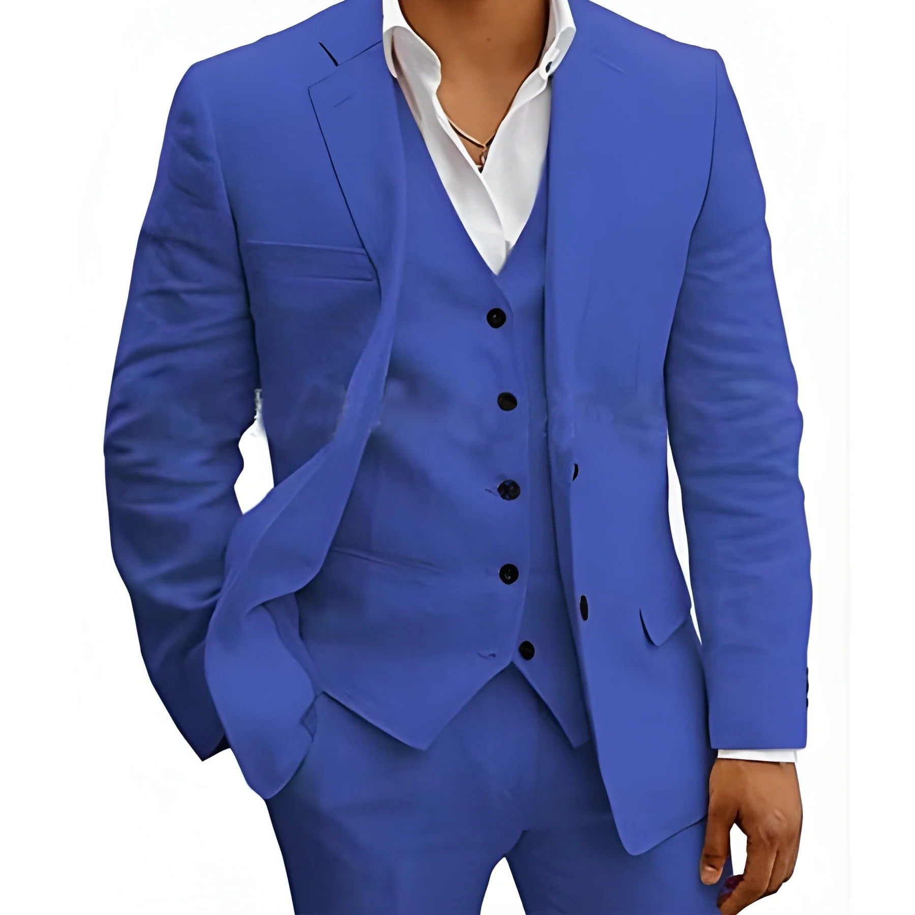 Men's Lightweight Summer Suit Set - Tailored Blazer, Waistcoat & Trousers for Weddings