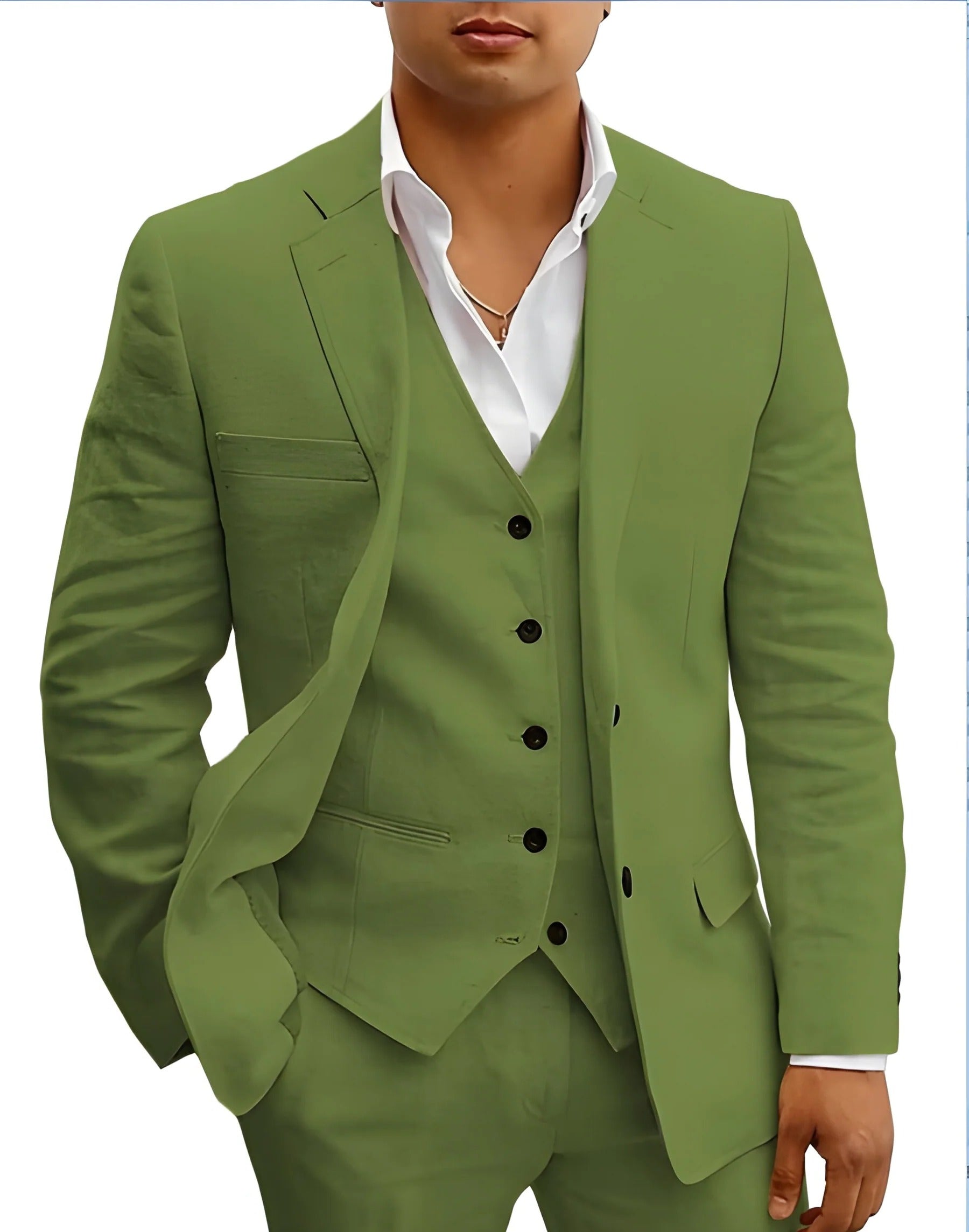 Men's Lightweight Summer Suit Set - Tailored Blazer, Waistcoat & Trousers for Weddings