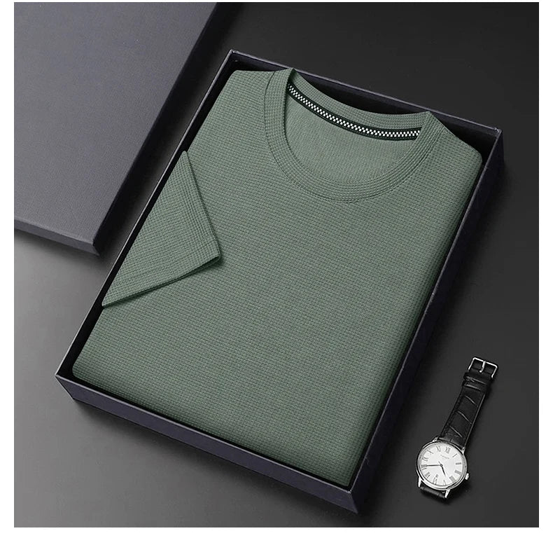 Men's Brown Cotton Crew Neck T-Shirt - Soft Short Sleeve Casual Tee